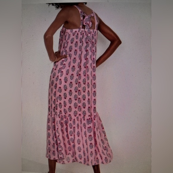 NEW Old Navy Pink Square Neck Tie-Back Cutout Floral Maxi Swing Size 3X Dress - Picture 10 of 10